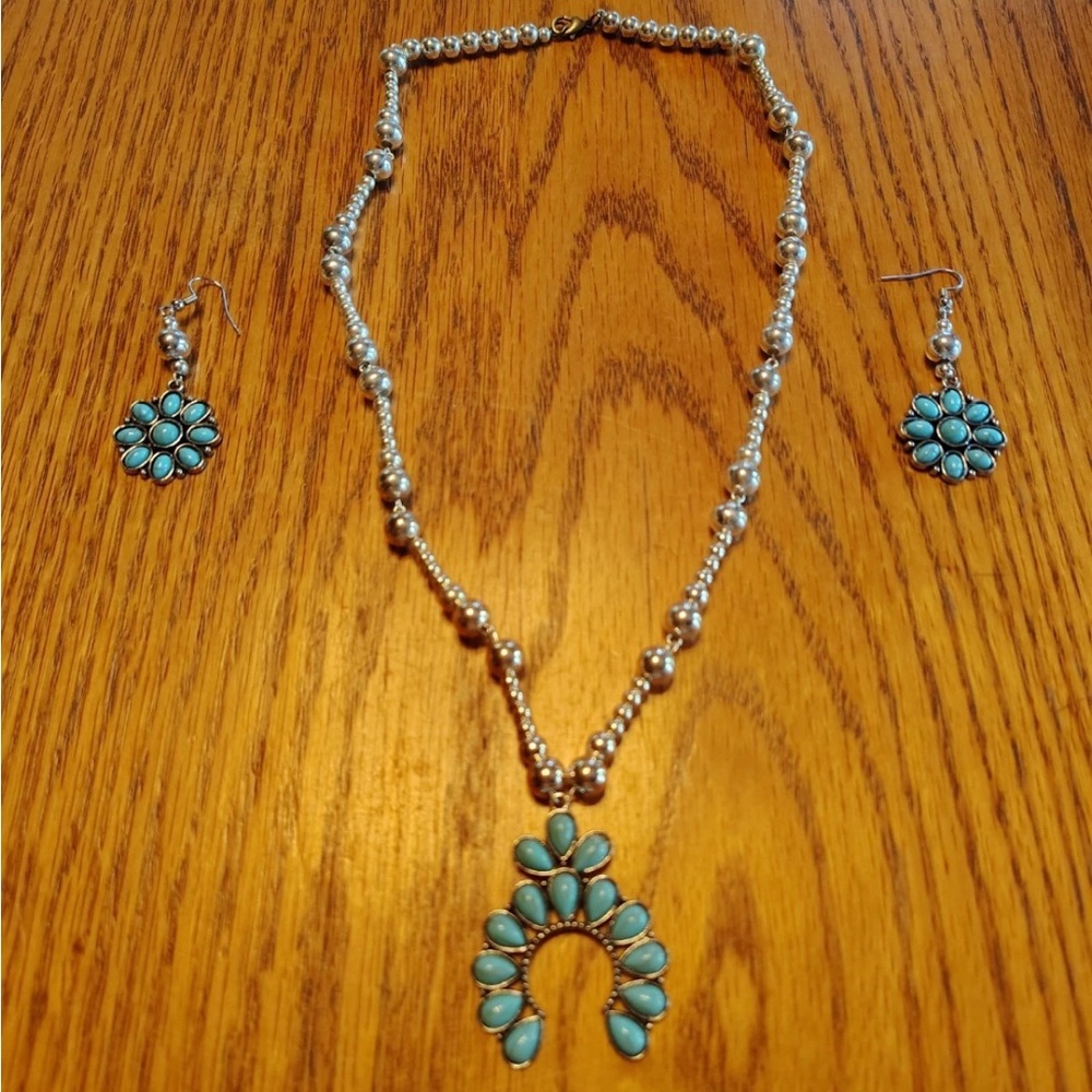 Silver and Turquoise Jewelry Set